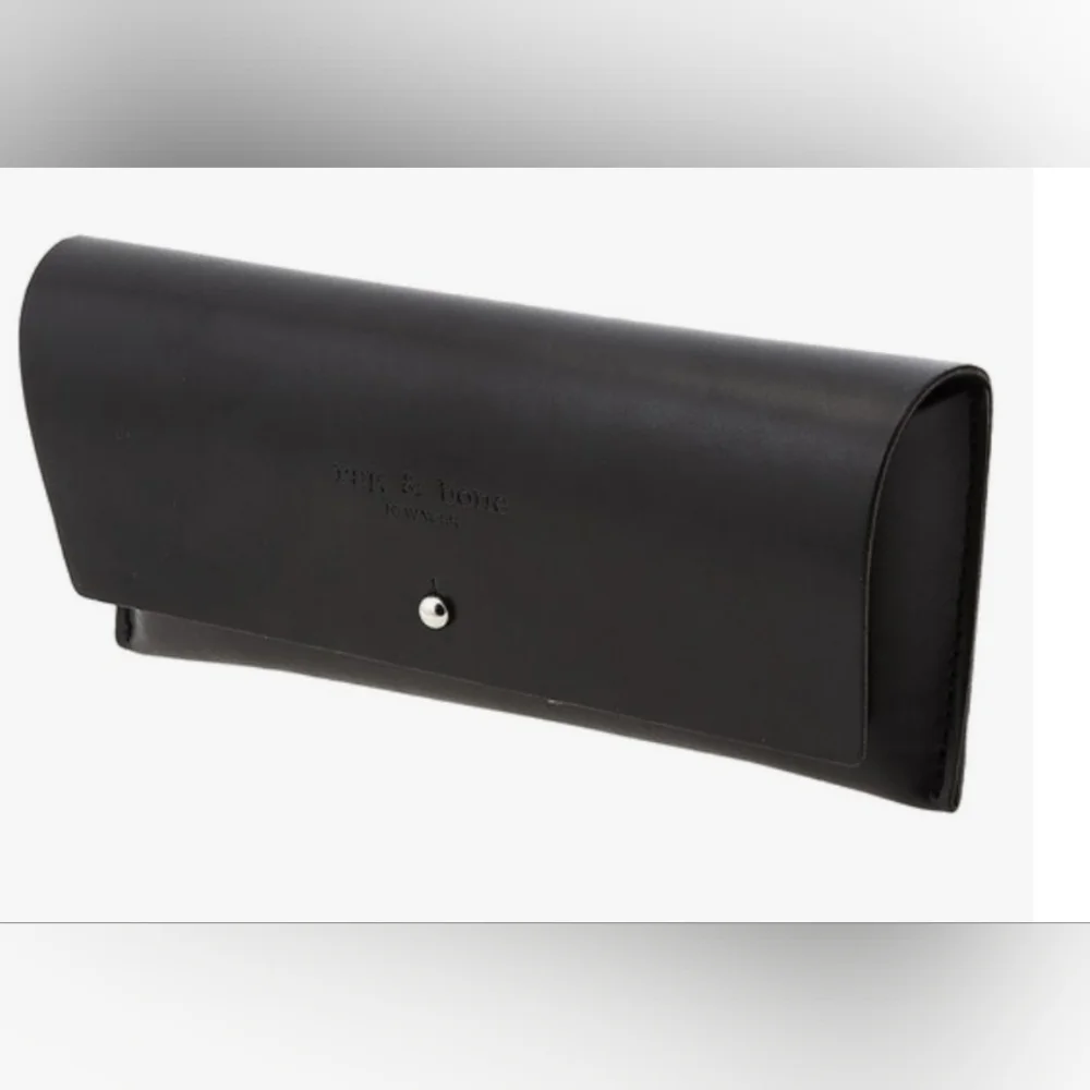 RAG AND BONE Black Leather Glasses Case With Travel Bag